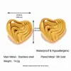 Brincos Yingtai de Aço Inoxidável Aço Titânio Dourado Alto Padrão Estiloso Nicho Forma Especial Geométrica Europeu e Americano Banhado a Ouro 18K