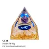 Pirâmide de Cristal Natural 5cm Estilo Europeu e Americano Decoração de Mesa para Casa e Escritório Ornamento de Pirâmide de Resina para Yoga Meditação