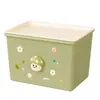 Caja de almacenamiento a prueba de polvo con tapa para ropa del hogar, juguetes, bocadillos, libros, organizador de plástico de gran capacidad para dormitorio