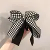 Acessórios de Cabelo Elegantes para Mulheres - Presilha Banana com Laço Pied-de-Poule Novo Outono e Inverno Dongdaemun Coreano