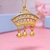 Collar de ábaco de campana de boutique de oro arena para mujer, colgante de campana Xiangyun, collar auspicioso para novia