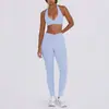 Conjunto Deportivo de Dos Piezas Cruzado Revelador de Pecho Push-Up y Pantalones Fitness Cuello Halter Espalda Hermosa Yoga Pilates Secado Rápido