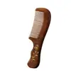 Pente de Sândalo Dourado com Cabo, Prático para a Saúde e Antiestático, para Mulheres com Cabelo Longo e Crianças, Presente de Atacado Transfronteiriço
