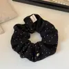 Scrunchie de Veludo com Bolinhas Vintage, Elástico de Cabelo, Moda Outono Inverno, Acessório de Cabelo Versátil para Mulheres