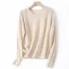 Suéter tejido de punto 100% lana para mujer con cuello redondo, diseño calado y manga larga, finamente elaborado con jacquard calado, suave y acogedor, adecuado para otoño e invierno como capa de jersey