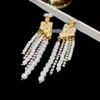 Pendientes y collar de perlas con incrustaciones de diamantes estilo corte francés para mujer, cadena para la clavícula de lujo ligero de alta gama, exquisito juego de joyería vintage