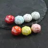 Pulseira de Contas Cerâmicas de Abóbora Coloridas Acessórios para Pulseiras Contas Espaçadoras de Melancia Coloridas Contas Cerâmicas com Furo Reto Joias Pequenas para DIY
