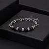 Estilo de Transmisión en Vivo de TikTok Transfronterizo Celebridad de Internet Europea y Americana Acero Inoxidable Retro Aleación de Piedra Natural Pulsera de Pareja Joyería Tendencia