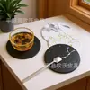 Posavasos de Cuero Personalizado con Logo, Base Aislante con Fotos, Placa Publicitaria de Negocios Inmobiliarios, Regalo, Mantel Negro para Mesa de Comedor Sin