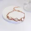 Pulsera de Piedra Ojo de Gato Chapada en Oro Real, Sensación de Lujo Ligero de Alta Gama, Joyería Redonda de Aleación, Venta al por Mayor para Mujeres