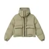 Chamarra Puffer Casual con Capucha Gruesa de Color Sólido Estilo Coreano para Hombre de Cuero PU con Cuello Alto Mtlclothes.
