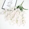 Orquídea Oncidium Artificial de 5 Hastes Decoração de Mesa para Sala de Estar Enfeites Arranjo de Flores Buquê de Flores Artificiais Pequenas Flores Frescas de Seda Venda por Atacado