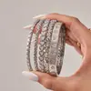 Pulsera Geométrica de Corazón con Diseño de Nicho Ins Pulido Alto Circonita Incrustada Pulsera con Cierre de Lujo Ligero Joyería de Acero Inoxidable