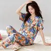 Pijama para mujer Tallas M-5XL, de manga corta, pantalón corto, verano, corte holgado, talla grande, conjunto casual para estar en casa, para mujeres de mediana edad y mayores, adecuado para usar tanto en interiores como en exteriores
