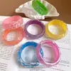 Pulsera Circular Graduada Plegada Iridiscente de Resina, Pulsera de Moda y Sencilla, Lujo Ligero con un Toque de Alta Gama, Joyería de Nicho de Diseñador