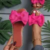 Sandalias de lazo transfronterizas europeas y americanas con pedrería, nuevas sandalias de tela de color liso sin cordones para mujer, venta al por mayor en tallas grandes