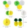 Venta caliente en Amazon Flor de papel de piña hawaiana flor de papel bola de papel abanico de papel decoración fiesta de boda de verano suministros para vacaciones