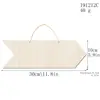 Pieza colgante grande de letrero de madera en blanco para decoración DIY, pancarta de placa de madera con cuerda para colgar