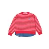 Sudadera para Niños 2026 Otoño Nueva Casual Infantil Falso Dos Piezas Rayas Superior Suave Agradable a la Piel Jersey para Niños