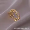 Anillo de Plata Chapado en Oro 925 de Diseño Único, Anillo Versátil de Moda de Alta Gama, Anillo con Hebilla de Herradura, Joyería Vintage