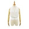 Fs604-25 Novo Estilo de Verão Estilo Europeu e Americano Estilo Blogger do Instagram Costas Nuas Decote V Botão Gola Alta Cropped de Tricô