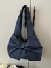 2025 Nueva Moda Bolso Tote de Mezclilla Simple de un Hombro Lindo Exquisito Lazo Bolso Tote de Nicho para el Trabajo