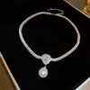 Collar de Perlas de Múltiples Capas Incrustado con Diamantes Estilo Corte Francés, Cadena para Suéter de Lujo Ligero Francés de Alta Gama, Versátil para Otoño e Invierno