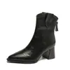 Botines de tacón alto estilo hada para mujer, nueva moda versátil otoño 2026, botas de tacón grueso ajustadas, Botas tipo Martin estilo británico