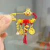 Regalo del Templo Cultural y Creativo del Año Nuevo del Caballo: Pin de Lista Dorada, Pluma Wenchang, Colgante Adorno Calmante para Bebé
