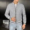 Chaqueta con Solapa para Hombre Primavera y Otoño Delgada Corta Moda Tendencia Gama Alta Elegante Estilo Europeo y Americano Estampada Abrigo Casual