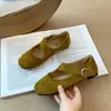 Zapatos de Piel de Cordero de Verano Mary Janes de Corte Bajo Slip-Ons Fondo Plano Pies Nuevo Estilo No Cansan 2026 Moda Belleza Punta Redonda Suela Suave
