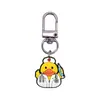 Novo Chaveiro Especial Série Pato Amarelinho Acessórios Pingente Chaveiro de Borracha Macia Pvc Fivela Decorativa para Mochila Escolar DIY