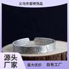 Pulsera de plata tailandesa mate retro para mujer, con forma de corazón abierto, mantra del gran dolor, aleación de loto cóncava, venta al por mayor