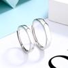 Nueva joyería de plata esterlina S925 geométrica lisa anillo de pareja simple plata lisa anillo para hombre y mujer un par con letras al por mayor