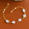 Pulsera de Huevo de Jade Blanco Natural de la Antigua Mina de Xinjiang Hotan Settle para Mujer, Joyería Fina Hidratante Nivel 1 Blanca Simple con Incrustaciones de Oro de 18 Quilates