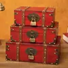 Caja de Almacenamiento Antigua de Madera Caja de Almacenamiento de Joyería Cosméticos de Escritorio Caja de Madera Caja de Accesorios para Manualidades Caja de Tesoros de Juguetes