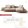 Sofá de madera maciza de estilo japonés, estilo troncos, con tela ligera y silenciosa, de lujo, para casa de familia, de diseño simple y combinado.