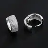 Pendientes de Moda Europeos y Americanos, Pendientes Redondos de Hip-Hop Full Diamond de Lujo Ligero para Mujer, Pendientes, Accesorios para Vestir y Joyería