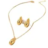 Set de joyería de gota de agua de nicho de lujo transfronterizo de Amazon, collar y pendientes, un conjunto de dos piezas, simple, elegante y único