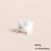 Perro Blanco Pequeño de Dibujos Animados Peludo Súper Lindo de Resina Flockada Accesorio DIY Decoración de Escritorio de Coche Pequeño Adorno