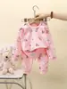 Nuevo conjunto de ropa de casa para niños, 100% algodón, ropa de otoño para niños y niñas, conjunto de ropa interior, pijamas para niños al por mayor