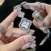 Reloj de Mujer Scottie Personalizado OEM 9695 Lujo Ligero Madreperla Natural Incrustado de Diamantes Trébol de Cuatro Hojas Reloj de Mujer Al Por Mayor