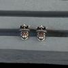 Aretes Personalizados Retro Gato Cruz Calavera Diseño Nicho Aretes para Niñas Aretes Ins Accesorios Estilo Frío