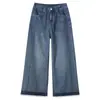 Pantalones vaqueros rectos adelgazantes de cintura alta para mujer, nueva moda de verano 2026, versátiles, reducen la edad, corte ajustado, cubren la cadera, pantalones casuales de moda