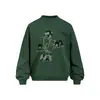 Moletom com Capuz Redondo Estampa de Personagem Postcard Hobby Masculino Marca Tendência Europeia e Americana Primavera e Outono Solto Casual Pulôver