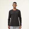 Camiseta Masculina de Manga Longa Esportiva Transfronteiriça Outono e Inverno Gola Redonda Alta Elasticidade Furo para Polegar com Fivela Roupas de Treinamento Físico Esportes de Corrida