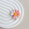 Cuentas de flor de margarita de dos tonos, con agujero pasante y agujero grande para cadenas de teléfono, llaveros, dijes para bolsas y joyería hecha a mano para DIY