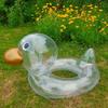 Ins Celebridad Cibernética Engrosado Transparente Anillo de Natación Pato Bebé PVC Inflable Anillo de Axila para Niños Flotador Pato Cabeza Grande Salvavidas de Flotación
