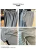 Calça Casual Feminina de Cintura Alta com Listras Contrastantes, Novo Estilo Outono 2026, Caimento Solto, Calça Casual Reta Emagrecedora