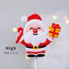 Decoração de bolo de Natal 2024 urso coelho cartão anel de grama folhas chuva seda véspera de Natal festa de feriado plug-in